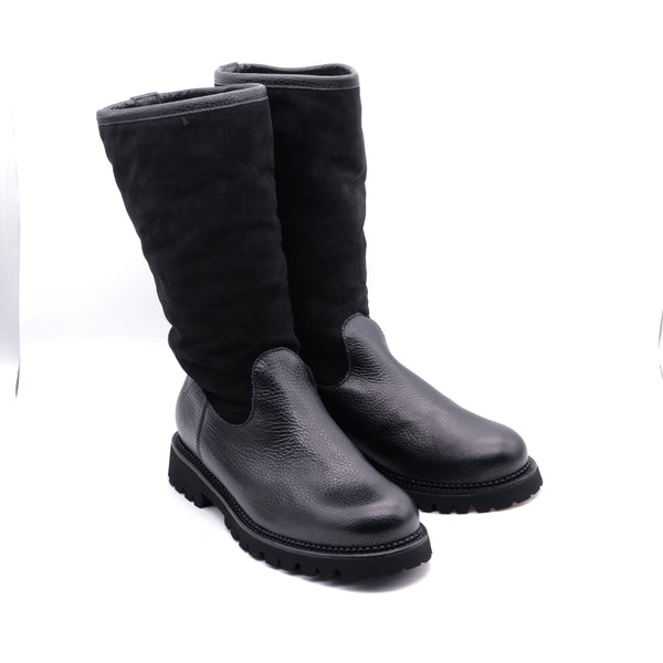 Marroni Boots Schwarz mit Wildlederschaft