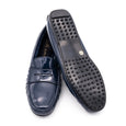 Lack Mokassins Lammfell Navy